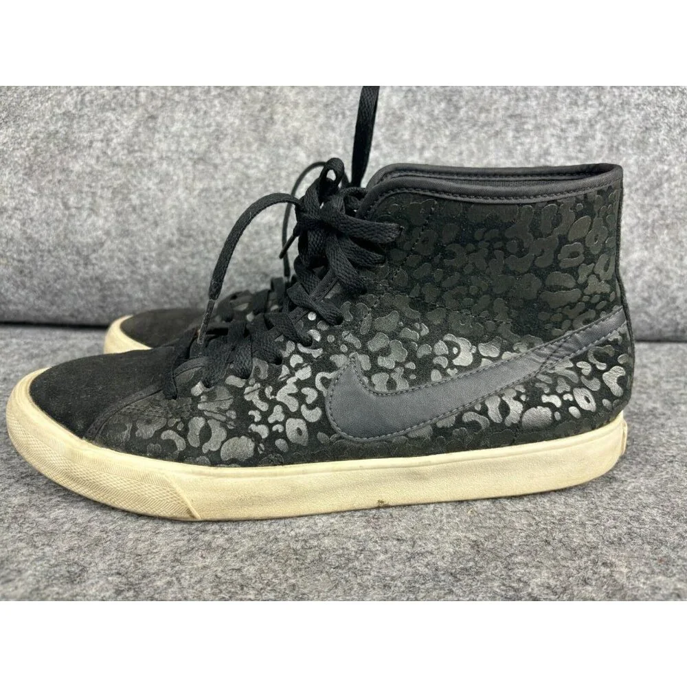 Nike Primo Court Mid Suede‎ Trainers Women’s 9.5 Black Animal Print 768866-001
